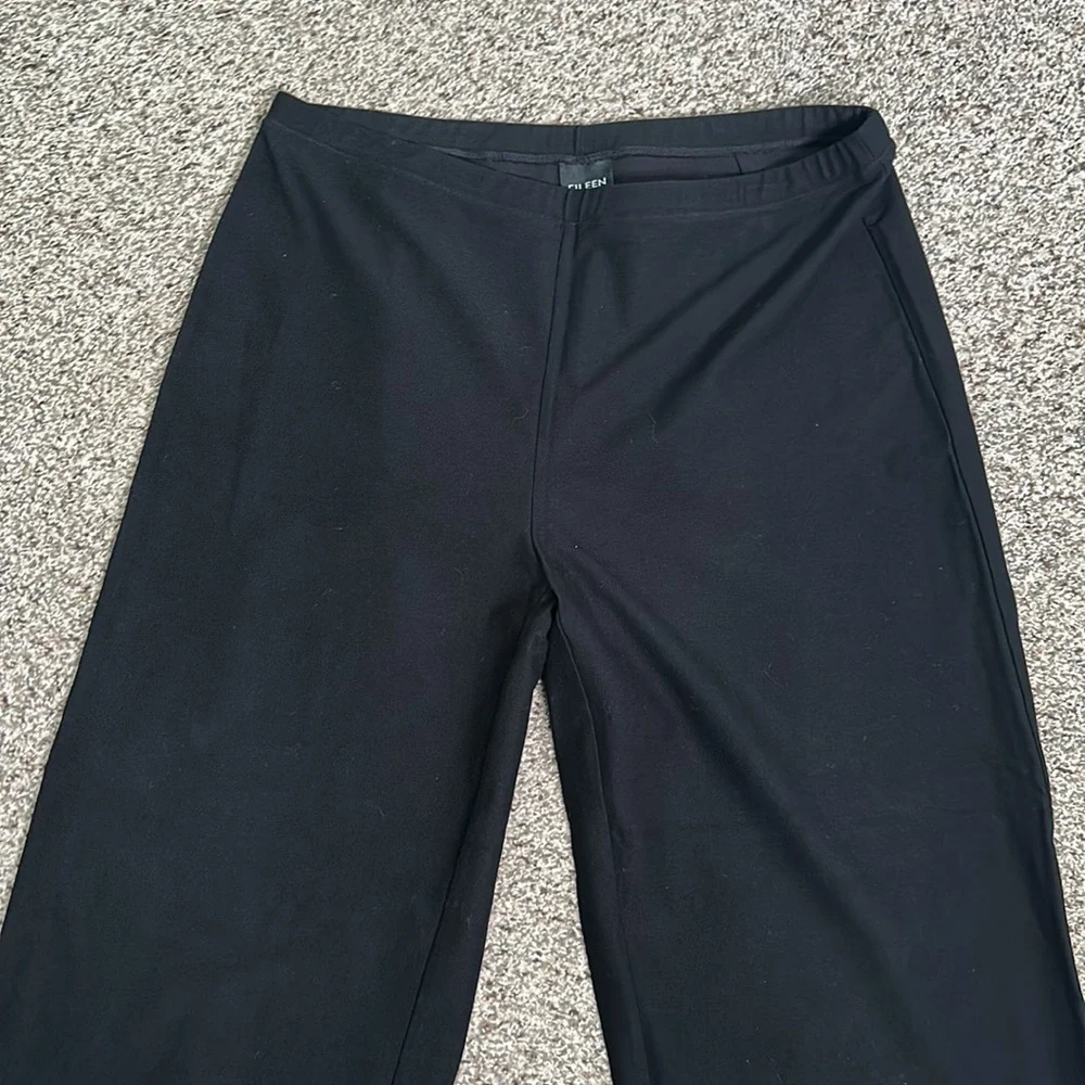 Eileen fisher black wide leg pants size small
